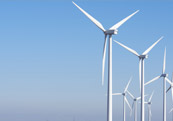 photo of power generating windmill farm and blue sky to represent a link to the industries that Talascend serves